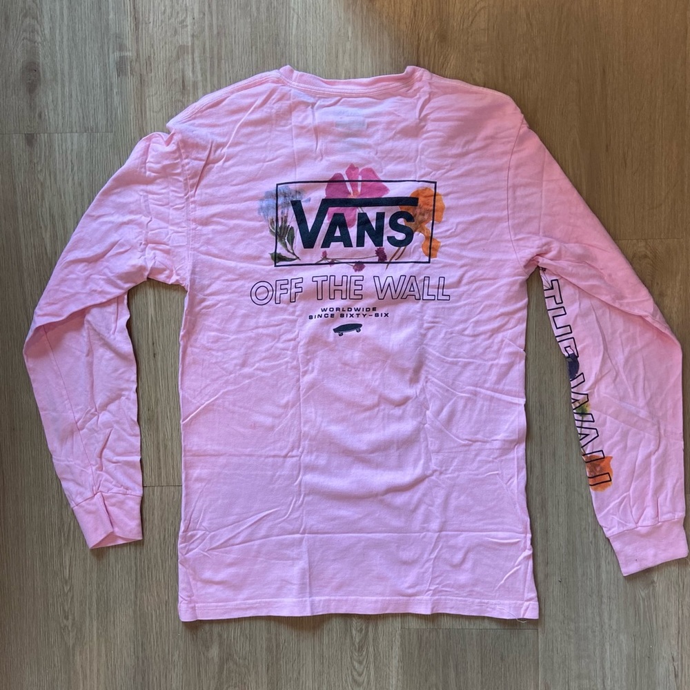 Vans pink graphic long sleeve tee